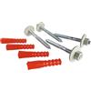 SOMATHERM FOR YOU - Set scaldabagno a parete piena Assemblaggio comprendente quattro pioli, 4 e 4 gougons dadi plastica Ø14-10x120mm