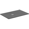 Ideal Standard - Ultra Flat S+, Piatto doccia rettangolare ultrasottile in resina effetto pietra, 140x90cm, Ideal Solid, Scarico lato corto, Grigio cemento