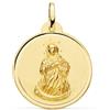 FMF Pendente In Oro 18K 750 Mls. Medaglia Della Vergine Immacolata 22 Mm. 3,35 Gramm
