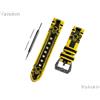 NICKSTON Giallo & Nero Teschio Ossa Fascia Cinturino per Fossil Gen 5 Carlyle Hr 44mm