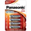 Panasonic 4x Batterie Alkaline AA Panasonic Pro Power LR6 1.5V MN1500