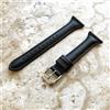 NICKSTON Cinturino In Pelle Nera Slim Per Garmin Vivoactive 4 & First Avenger -B22