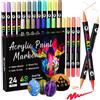 Does not apply Pennarelli Acrilici Indelebili per Pietre, 48 Colori/24 Pcs Pennarelli a Vernice