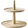 APS 14013 Etagère VALO, 2 livelli, Ø 25/30 cm, altezza 28 cm, piedini antiscivolo, legno di quercia (oliato)