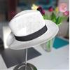 Panama Sombrero Cappello Panama in paglia e Visiera Bianco Tg.59 Rigido Traspirante da Sole