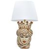 Caltagirone Sofia Lampade da Tavolo in Ceramica di Caltagirone Lampada Testa di Moro Lume Salone