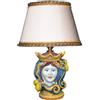 Caltagirone Sofia Lampada da Tavolo Ceramica Lampade Testa di Moro AbatJour Lume da Comodino Comò