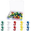 Eurowagens 50pcs 2-in-1 Hook-Shaped Push Pin Carta Foto Note Documenti Cartolina Steel Tack