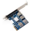 Eurowagens Scheda Riser PCIe PCI 1X a 16X 1 a 4 Hub Moltiplicatore USB 3.0