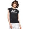 Replay T-shirt donna REPLAY taglia XS canotta paillettes smanicata nero effetto vintage