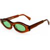 Spazio cubo Occhiali da sole Kuboraum Mask Y5 marrone/verde 49-22-145 mm con custodia nuova