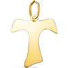 FMF Ciondolo In Oro 18k 750 Mls Cruz Tau De San Francisco 17 X 14,5 MM