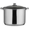 axentia Pentola in Acciaio Inox con Coperchio in Vetro, Ø 32 cm, Altezza 24 cm, 20 l, Adatta per Tutti i fornelli Incluso induzione, Argento