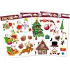 HERMA 25 Christmas Santa Snowman Reindeer Tree Stickers for Windows, Reusable Xm