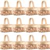 Khaki Wooden Mini Basket for Decor Tiny Woven Picnic Basket with Handle