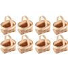 Khaki Wooden Mini Basket for Decor Tiny Woven Picnic Basket with Handle