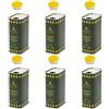 LATTINA PER OLIO D'OLIVA 5 LT IN CON MANIGLIA E TAPPO ERMETICO KIT 6 PZ