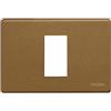 Bticino MAGIC - PLACCA 1 POSTO IN ALLUMINIO COLOR BRONZO - CON SOTTOPLACCA ISOLA