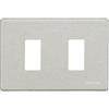 Bticino MAGIC - PLACCA 2 POSTI PER SCATOLA RETTANGOLARE - IN ALLUMINIO OXIDAL -