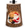 Decorazione Natalizia Luminosa Tronco Effetto Legno Babbo Natale 55 cm