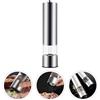 2Pcs Electronic Stainless Steel Pepper Grinder Reusable Kitchen Salt Mill Silver