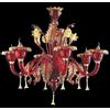 Arte di Murano Lampadario veneziano in Vetro di Murano con oro 24 Fatto a mano in Italia 6 Luci