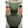 Murano Vaso anfora in vetro Murano soffiato vasi per fiori veneziano soprammobile verde