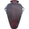 VASO MURANO SCAVO VIOLA AMETISTA ANFORA DOPPIO MANICO - VETRO D'ARTE 33 cm- RARO