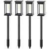Lumisky Set di 4 fari solari a puntura 4X LUZY LED bianco caldo H34cm