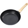 Master Chef MasterChef Padella Antiaderente 28 cm, Pentole Induzione, Padelle Alluminio per Friggere, Frittata, Salta, Uova e altro, Antigraffio, Manici in Legno, Lavabile in Lavastoviglie, Nera