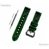NICKSTON Verde & Nero Teschio Ossa Fascia Cinturino per Fossil Gen 5 Carlyle Hr 44mm -B22