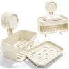 Motswedi Porta Saponetta, Materiale in Plastica, Porta Sapone, Con Adesivo a Disco, Portasapone, Adatto per Bagno e Cucina, Nero Canna di Fucile