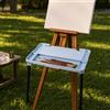 Vassoio Pieghevole con Gambe Telescopiche Regolabile Supporto Stabile
