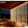 Tenda a LED a Fune a Forma di Fatina, 300 LED 8 Modalità Luce Calda da Esterno
