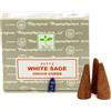 AW GIFTS Satya Coni Incenso Dhoop White Sage con Supporto Bruciatore, 12 Coni