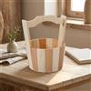 Secchio portaoggetti in legno per bagno , organizer rustico per bagno e