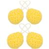 4Pcs Durable Yellow Honeycomb Shower Sponge Soft Exfoliating Bath Pouf