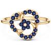 Senza marchio Anello da donna certificato con pietre preziose zaffiro blu di Ceylon in oro ...