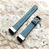 NICKSTON Blu Colore Morbido Cinturino IN Pelle Con Bianco Cuciture per Fitbit Charge 2