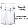 Big Bag Polipropilene 90x90x120cm 1000 1500kg 4 Bretelle Valvola Fondo Chiuso UV
