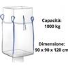 Big Bag Polipropilene 90x90x120cm 1000 1500kg 4 Bretelle Valvola Fondo Chiuso UV