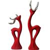 Statuette Di Cervo Con Corna D'argento Statuette Di Cervo Floccate