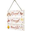 Rustic Wooden Hanging Plaque Inspirational Wall Art for Home Assorted Colors
