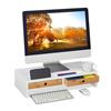 Relaxdays Supporto per monitor in bambù e mdf 3,8 kg Supporto per monitor in legno