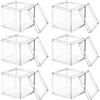 6 cubi quadrati trasparenti con coperchio, scatola portagioie/caramelle da