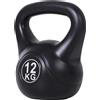 HOMCOM Kettlebell per Sport e Fitness in Plastica con Sabbia e Maniglia Nero