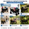 Generico Carrello Pieghevole 80kg 4 Ruote con Freno per Spesa Spiaggia Campeggio
