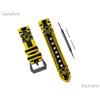NICKSTON Giallo & Nero Teschio Ossa Fascia Cinturino per Fossil Gen 5 Julianna Hr 44mm