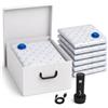 Lavatelli Vac-U-Box Set Sottovuoto Salvaspazio: Scatola, 6 Sacchi e Pompa | Scatola 50x40x25 cm, 6 sacchi 40x60, pompa USB-C, sistema pronto all'uso per vestiti e cambio stagione