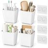 Motswedi Organizer Cucina, Set Di 4 Pezzi + Gancio Adesivo Senza Tracce, Scatole Portaoggetti, Montaggio A Parete, Contenitori Plastica, Pulizia Rimovibile, per Bagno, Armadio, Frigorifero E Ufficio